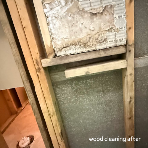 After moldy wood cleaning